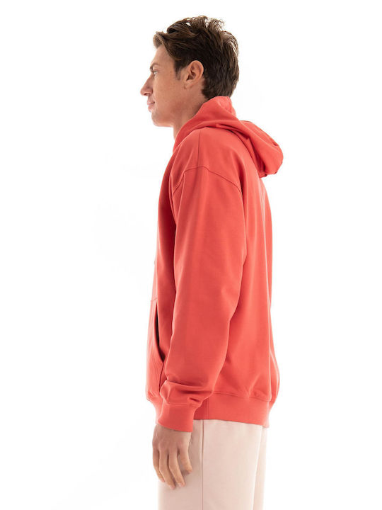 Hugo Boss Men's Sweatshirt with Hood Pale Red