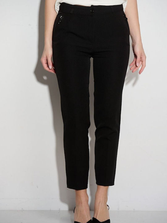 Damen Stoff Hose Schwarz