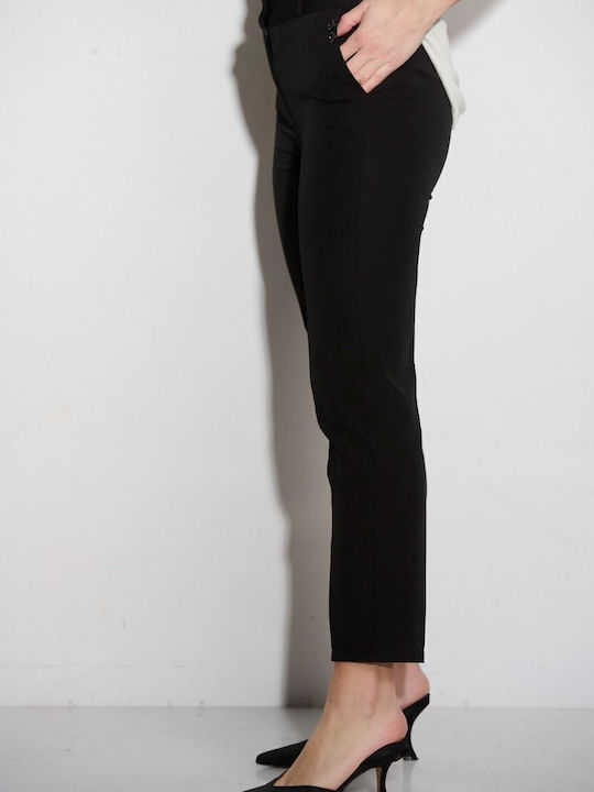 Damen Stoff Hose Schwarz