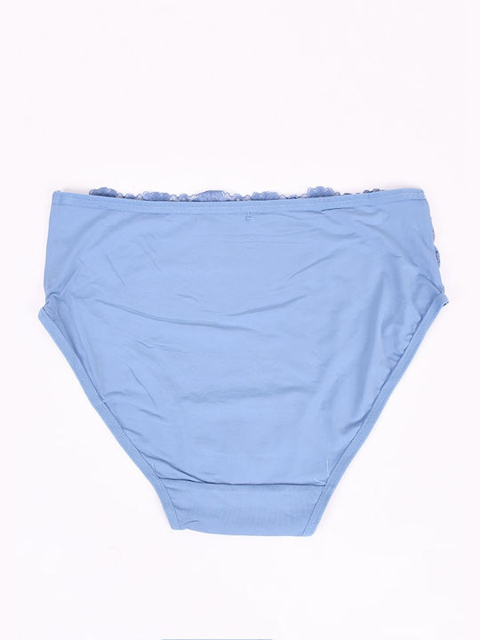 Plus size women's high-waisted briefs Blue