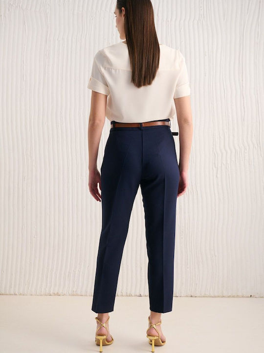 Damen Stoff Hose Blau