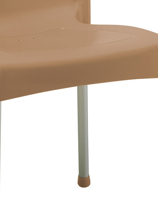 Pakketo Gartenstühle Polypropylen Crafted Cappuccino-Aluminium Grau 50x55x83cm