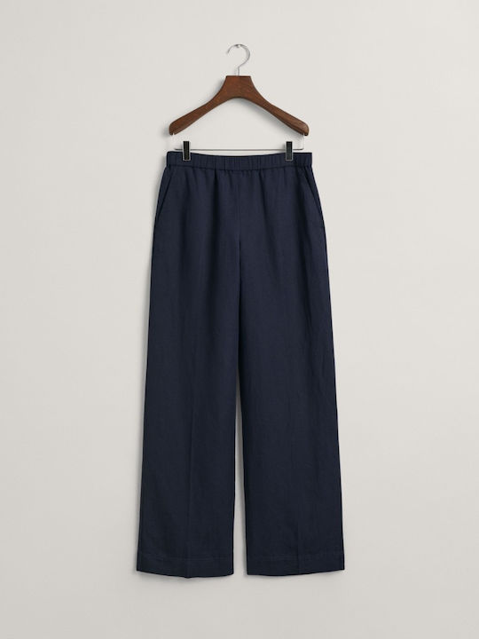 Gant Women's Linen Trousers Blue