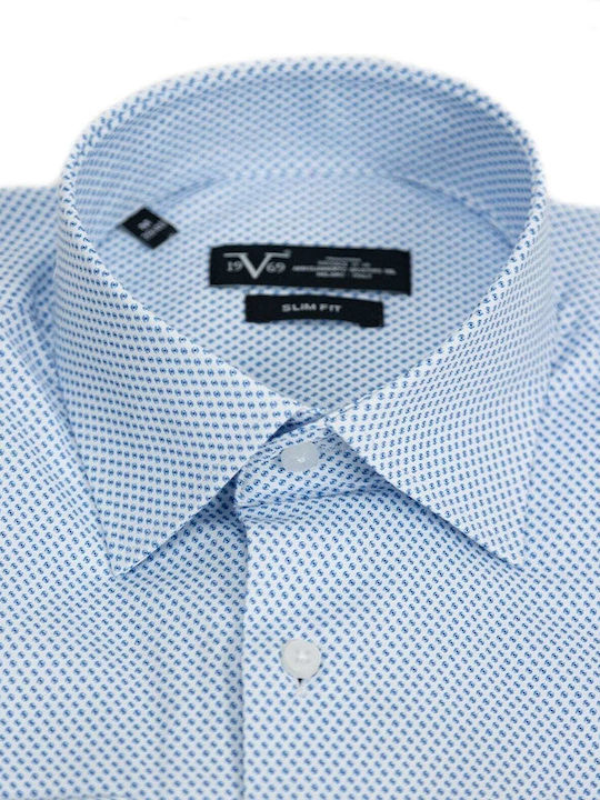 Langärmlig Baumwolle Hemd Blue
