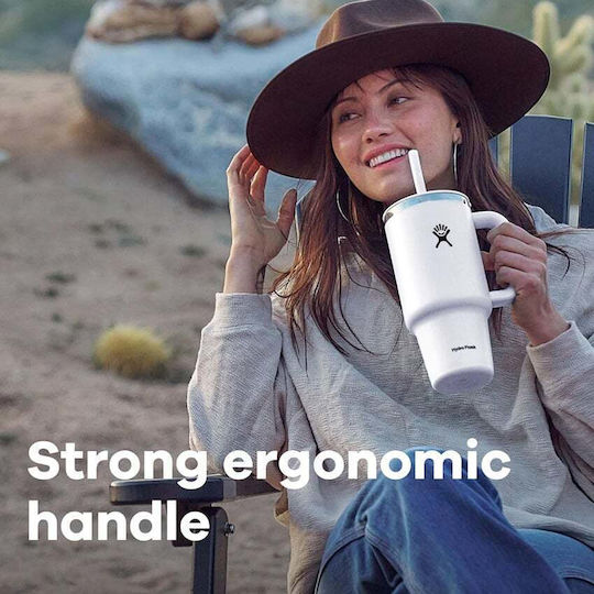 Hydro Flask Travel Tumbler Handled Tumbler Θερμός Ανοξείδωτο 1.18lt INDIGO με Λαβή και Καλαμάκι