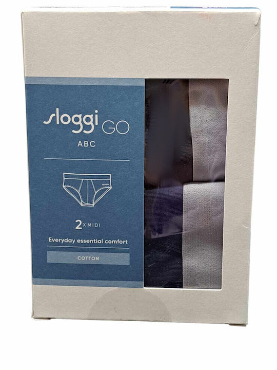 Sloggi Go Abc Ανδρικά Σλιπ Μπλε 2Pack