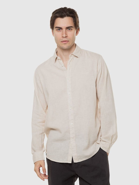 Pepe Jeans Men's Shirt Long Sleeve Denim Beige