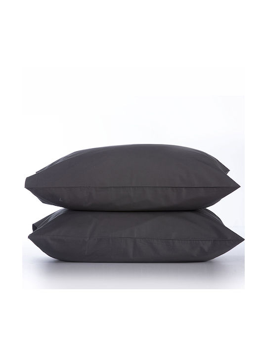 Nef-Nef Basic Pillowcase Set with Envelope Cover 727 Dark Grey 52x72cm. 011712