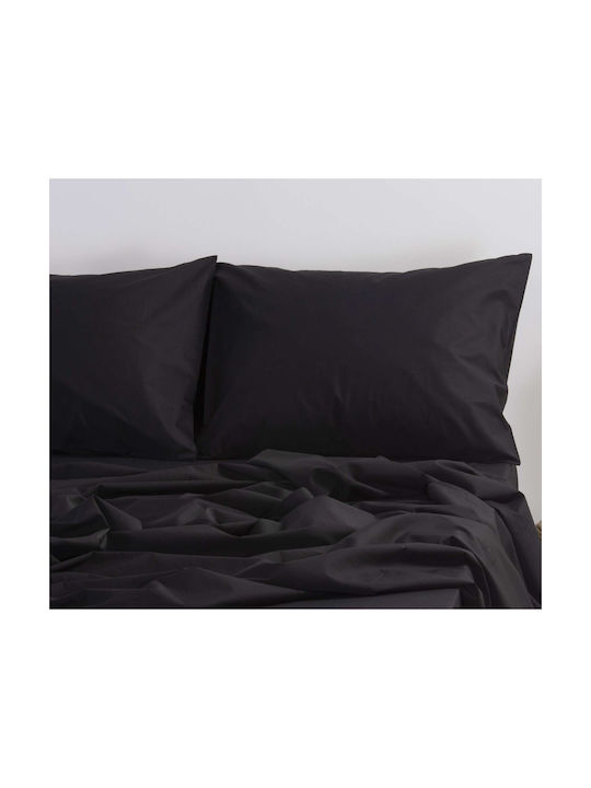 Nef-Nef Homeware Basic Σετ Μαξιλαροθήκες με Φάσα Black 52x72εκ.
