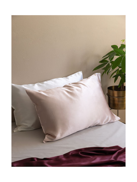 Palamaiki Silka Μαξιλαροθήκη με Φάσα Pink 50x70εκ.