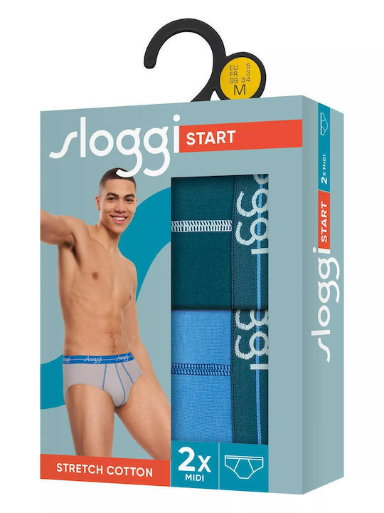 Sloggi Start Midi Herren Slips Mehrfarbig 2Packung