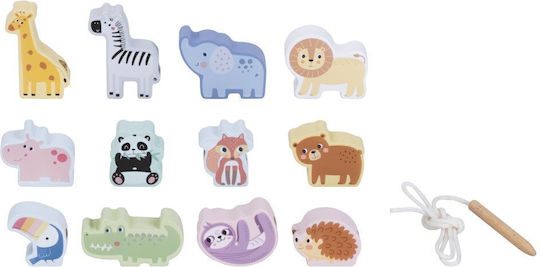 Eli Neli Montessori Zoo Ξύλινο Παιχνίδι Κορδόνι & Χάντρες