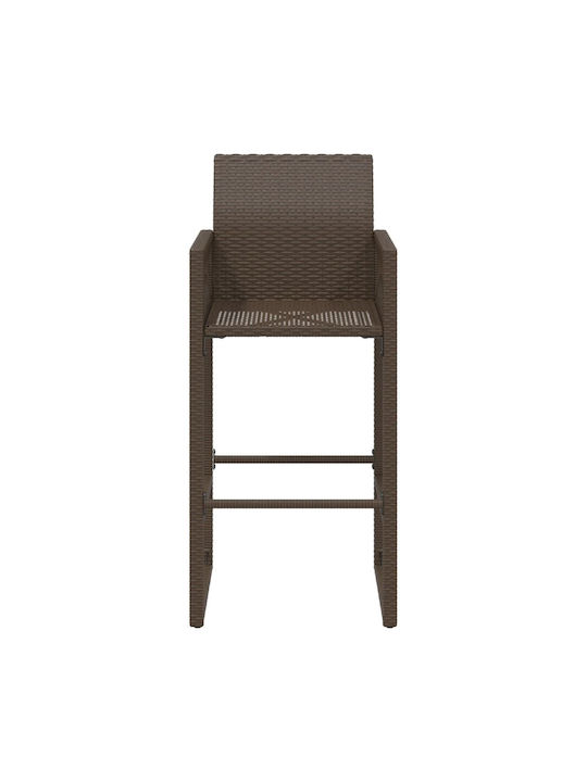 Gartenhocker Bar Außenbereich Rattan Braun 2 Stück 45,5x49x118cm