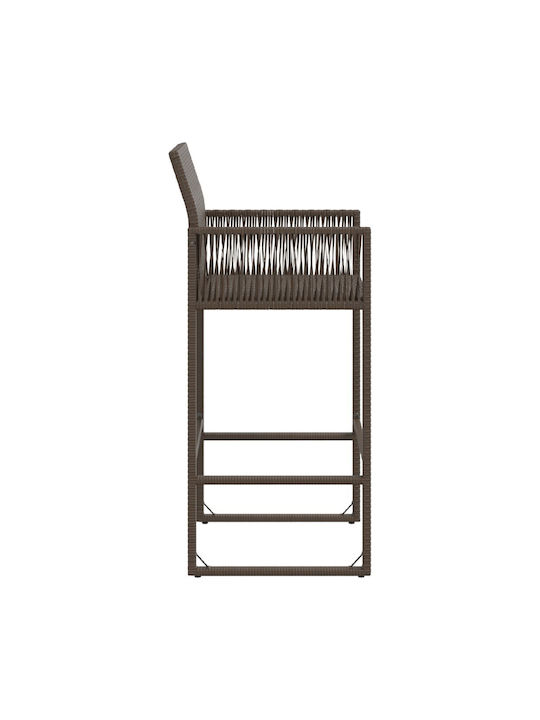 Gartenhocker Bar Außenbereich Rattan Braun 2 Stück 45,5x49x118cm