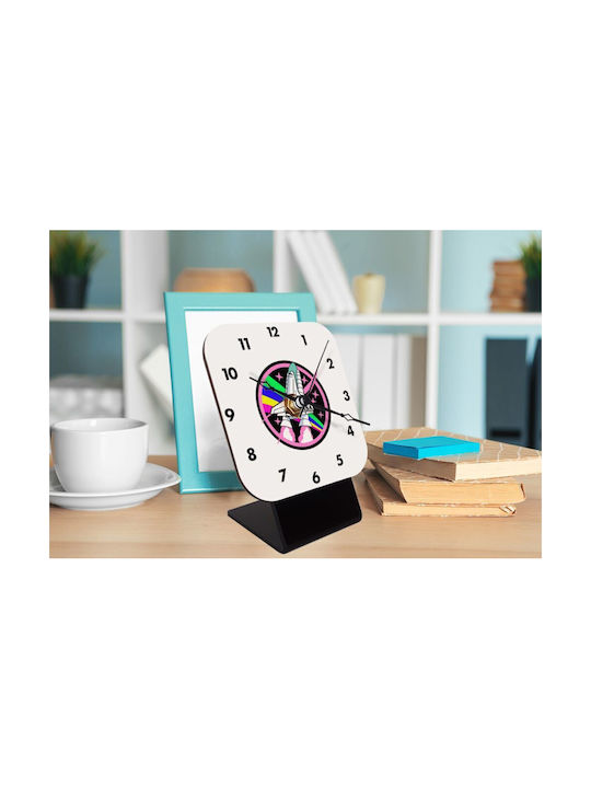 Koupakoupa Nasa Rosa Tischuhr mit Zeigern Holz Rosa KP_23309_clock-desk-square