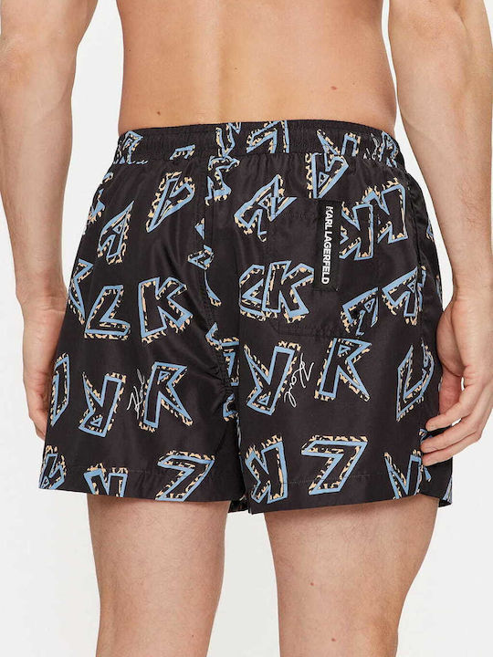 Karl Lagerfeld Herren Badebekleidung Shorts Black mit Mustern