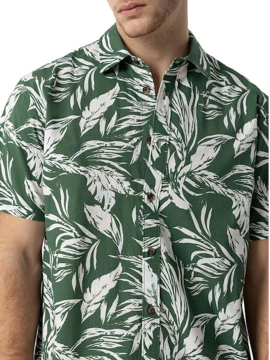 Short-sleeved Shirt Floral Green