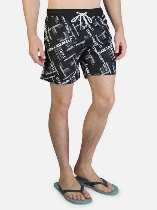 Karl Lagerfeld Men's Swimwear Shorts Black with Patterns