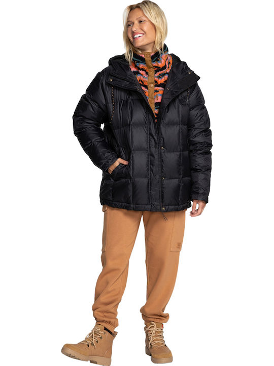 Adventure Κοντό Γυναικείο Puffer Μπουφάν για Χειμώνα Μαύρο
