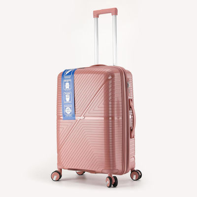 RCM Mittlerer Reisekoffer Hartschalen Pink mit 4 Räder Höhe 65cm