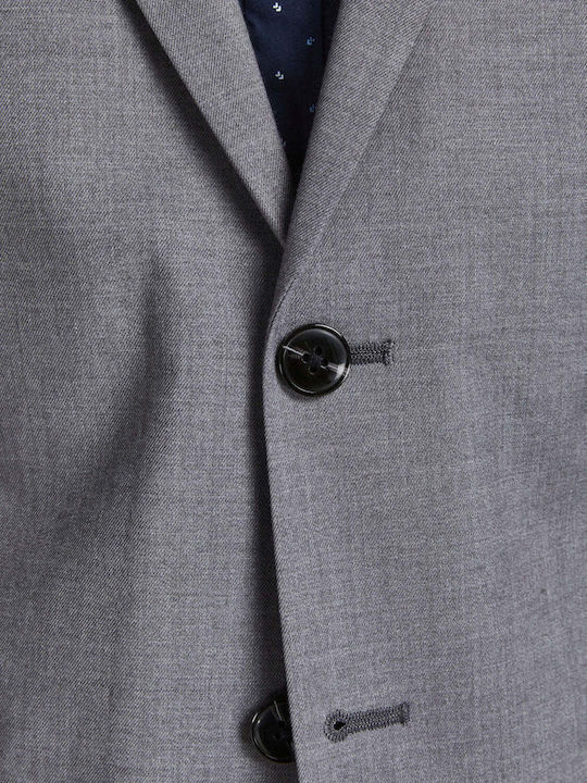 Men's Suit Jacket Slim Fit Light Grey Melange