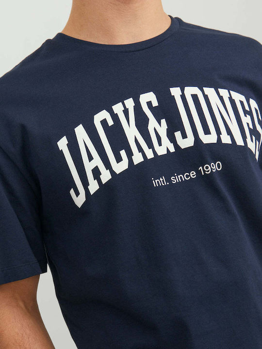 Jack & Jones T-shirt Bărbătesc cu Mânecă Scurtă Albastru marin 12236514