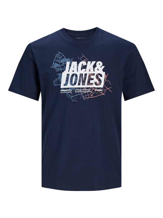 Jack & Jones T-shirt Bărbătesc cu Mânecă Scurtă Albastru marin