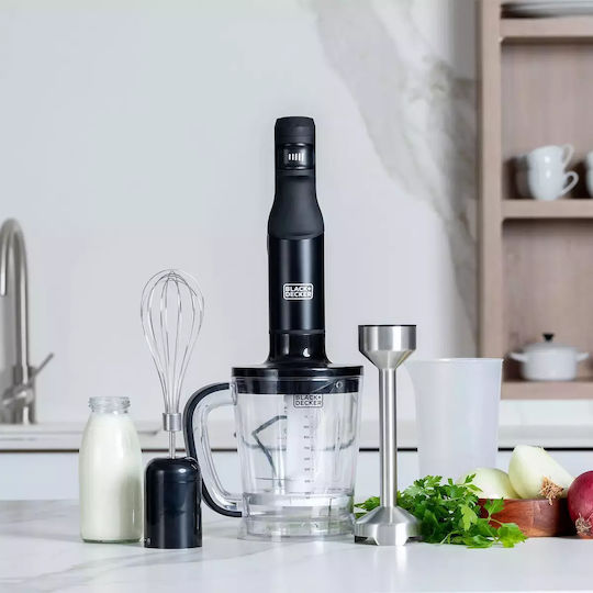 Black & Decker Ραβδομπλέντερ με Ανοξείδωτη Ράβδο 1500W Μαύρο