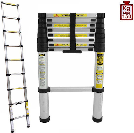 Go Clever Telescopic Ladder Aluminum 9 of Steps with Maximum Height 3.3m
