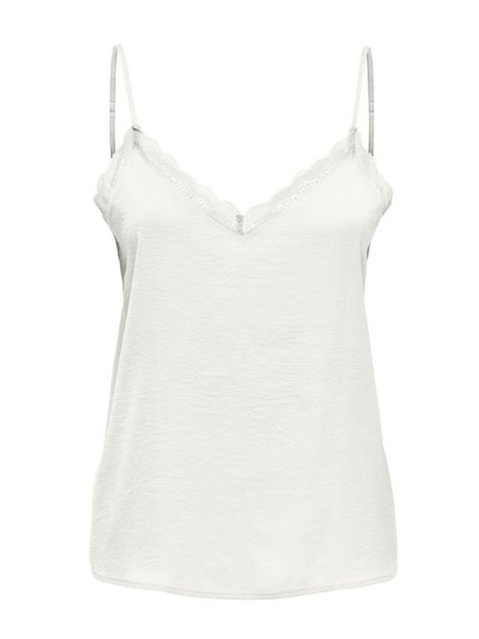 Only Women's Blouse Sleeveless with V Neck Ecru