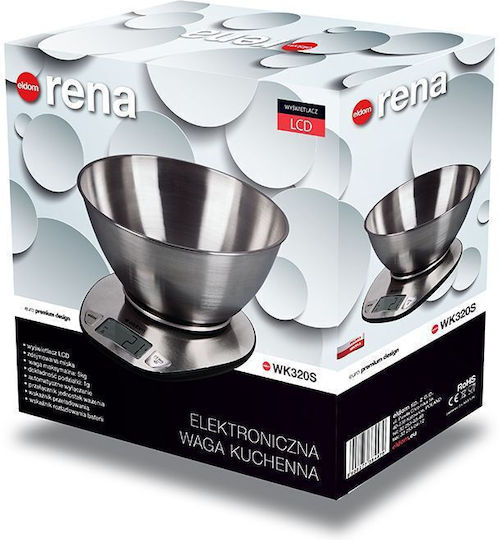 Eldom WK320S Digital Kitchen Scale with Bucket Up To 5kg Inox
