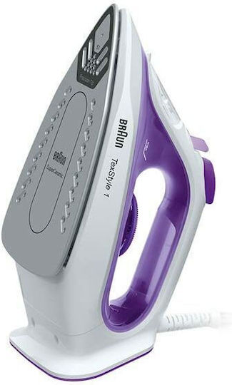 Braun TexStyle 1 SI 1080 Violet Σίδερο Ατμού 2000W με Κεραμική Πλάκα και Συνεχόμενη Παροχή 25gr/min