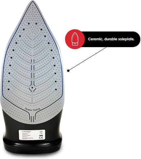 HomeVero Steam Iron 2400W with Ceramic Plate