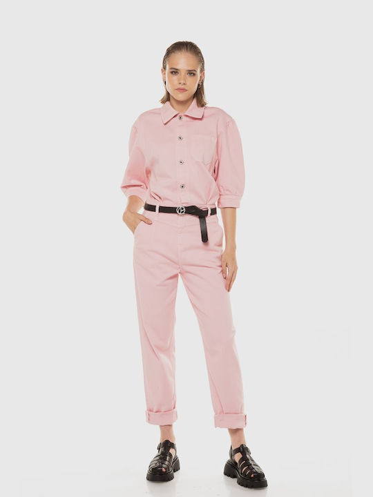 Pepe Jeans Women's Denim One-piece Suit Pink