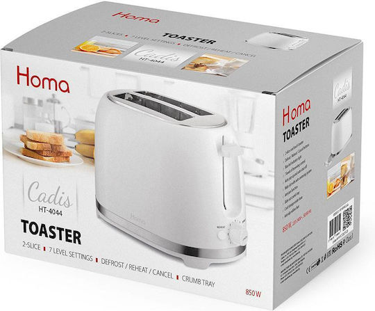 Homa Φρυγανιέρα 2 Θέσεων 850W Λευκή