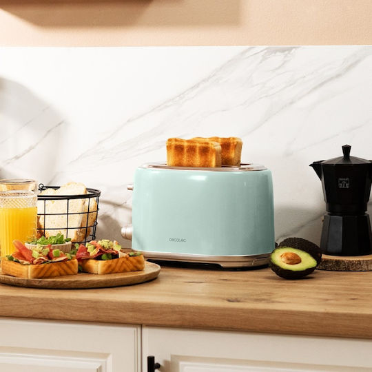 Cecotec Toast&Taste 1000 Retro Double Тостер Двуместна 980W Тюркоазен