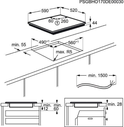 AEG Επαγωγική Εστία με Πλαίσιο Αυτόνομη 59x52εκ.