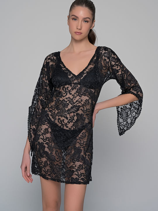 Milena by Paris Feminin Caftan de Plajă Negru