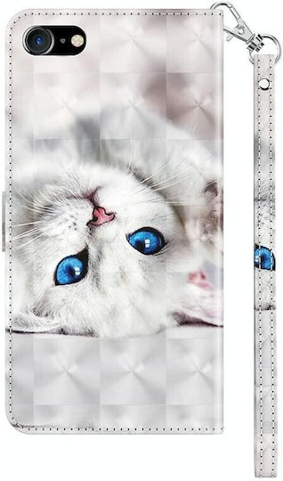 3d Painting Pattern Brieftasche Weiß (iPhone SE 2020)