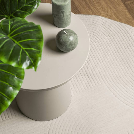 vidaXL Αντιολισθητικό Χαλί Στρογγυλό Κρεμ Φ120cm