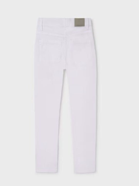 Mayoral Kids Trousers white Slim Fit