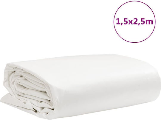 vidaXL Wasserdicht Plane 650gr/m² 2.5x1.5m. Hohe Beanspruchung Weiß