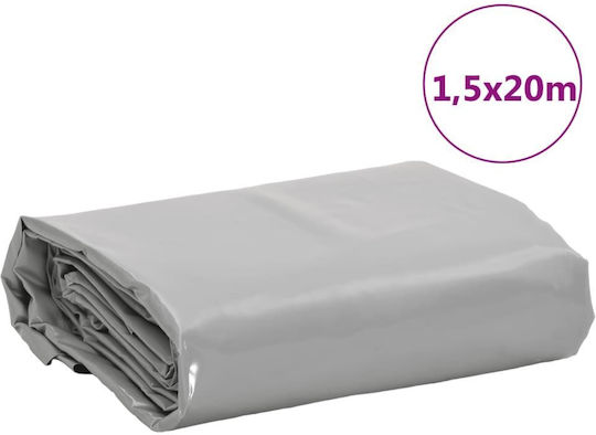 vidaXL Водоустойчив Брезент 650гр/кв.м 20x1.5м. Тежък товар Сив