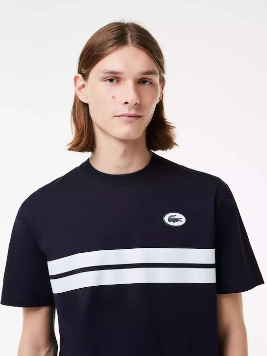 Lacoste Print Cotton" T-shirt dark blue