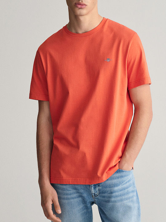 Gant Shield T-shirt Bărbătesc cu Mânecă Scurtă DarkOrange