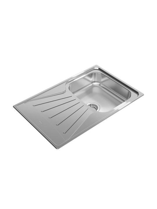 Teka Starbright 45 E-XN 1B 1D Ένθετος Νεροχύτης Δεξιός Inox Σατινέ Μ86xΠ50cm Ασημί