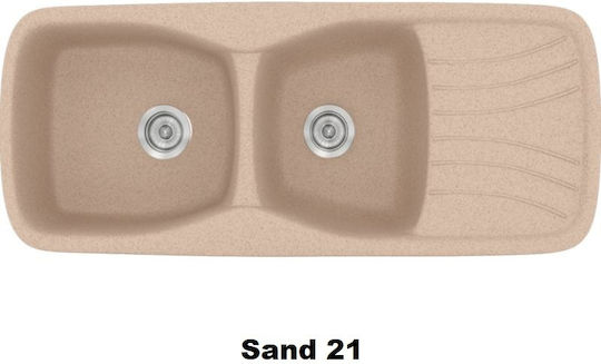 Sanitec Classic Drop-In Chiuvetă din Granit Sintetic L120xW51cm albastru granit