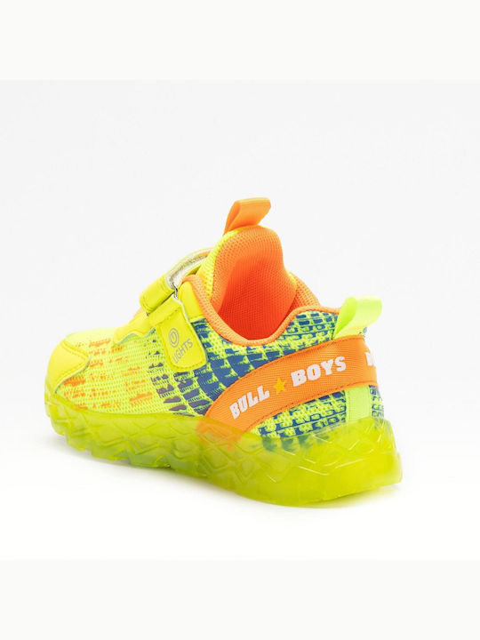 Bull Boys Kids Sneakers Anatomic with Scratch & Lights Yellow