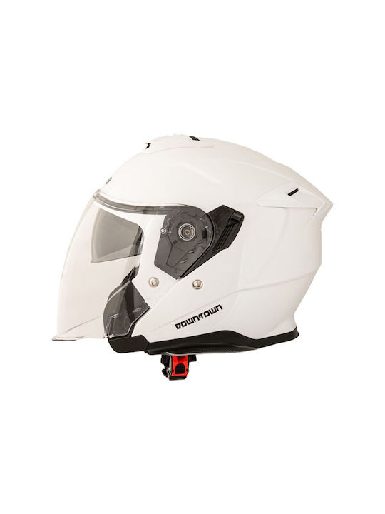 Nova Racing Jet Helmet with Sun Visor ECE 22.06 White Gloss