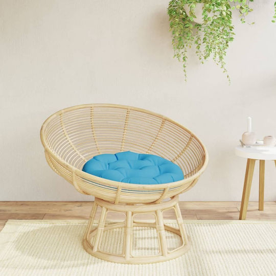 vidaXL Waterproof Garden Chair Cushion Round Blue 60x60cm